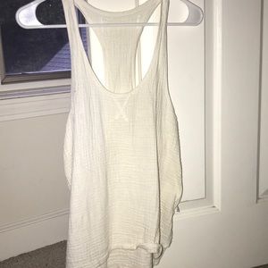 White textured tank top